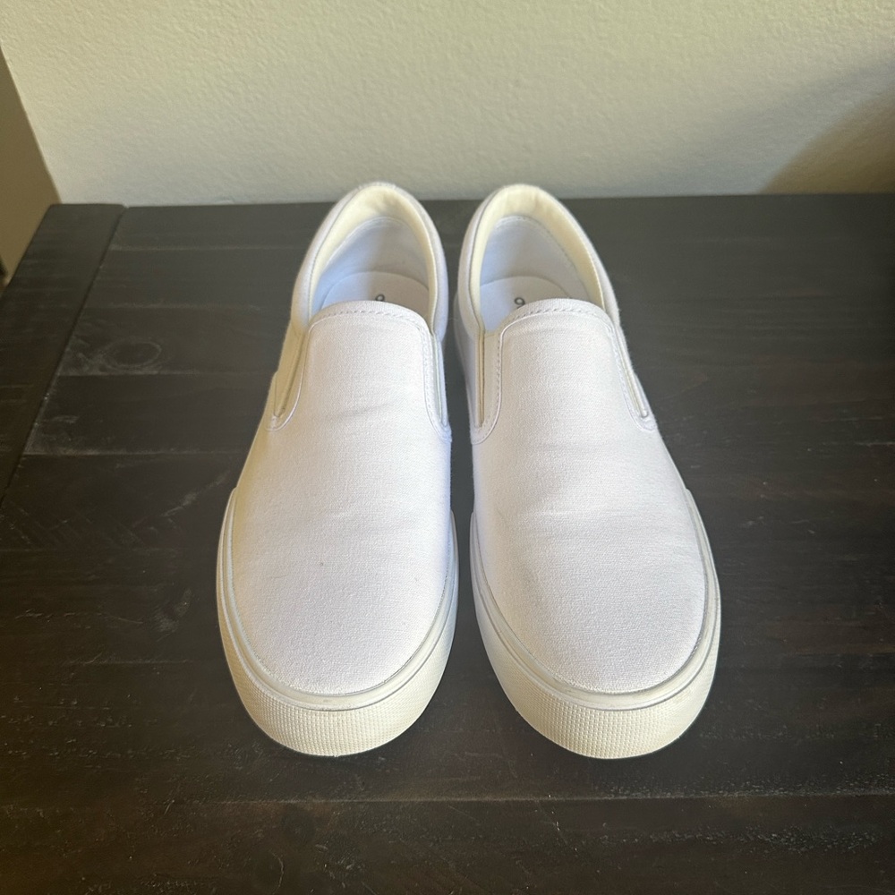 No Boundaries White Canvas Slip-Ons